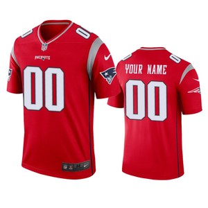 New England Patriots Custom Red Inverted Legend Jersey