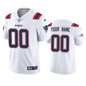 New England Patriots Custom White 2020 Vapor Limited Jersey - Mens