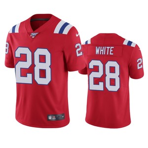 New England Patriots James White Red 100th Season Vapor Limited Jersey