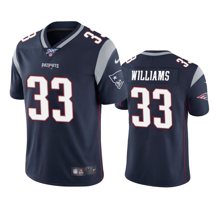 New England Patriots Joejuan Williams Navy 100th Season Vapor Limited Jersey