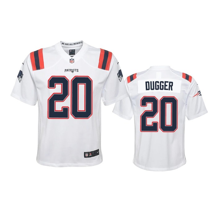 New England Patriots Kyle Dugger White 2020 Nfl Draft Game Jersey