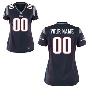 New England Patriots Nike Womens Custom Game Jersey - Navy Blue