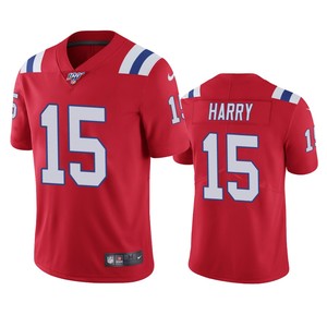 New England Patriots Nkeal Harry Red 100th Season Vapor Limited Jersey