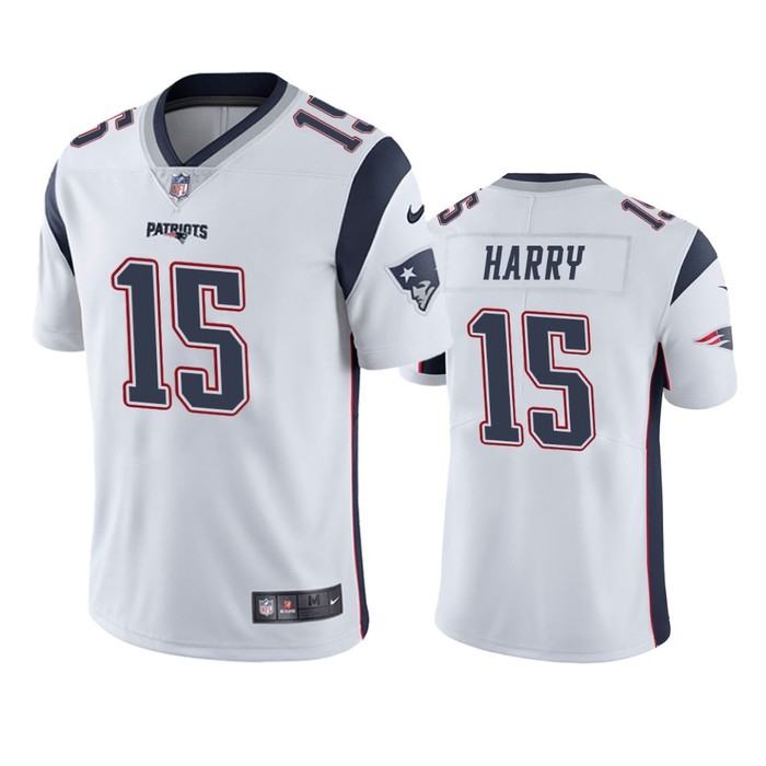 New England Patriots Nkeal Harry White Vapor Limited Jersey