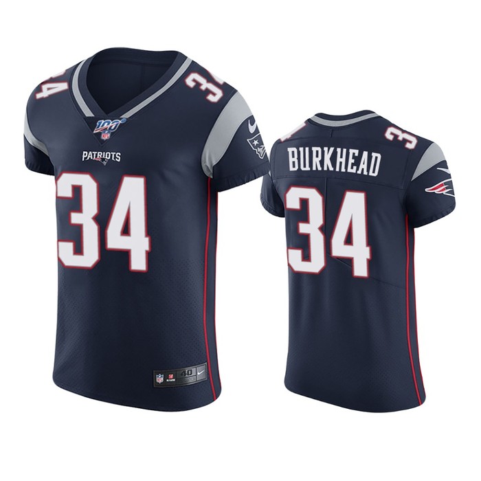 New England Patriots Rex Burkhead Navy 100th Season Vapor Elite Jersey