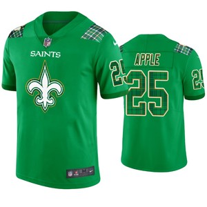 New Orleans Saints #25 Eli Apple Jersey St. Patricks Day Kelly Green Lucky - Men