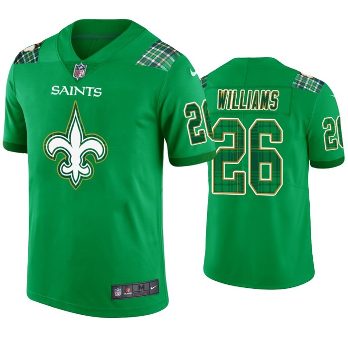 New Orleans Saints #26 P.j. Williams Jersey St. Patricks Day Kelly Green Lucky - Men