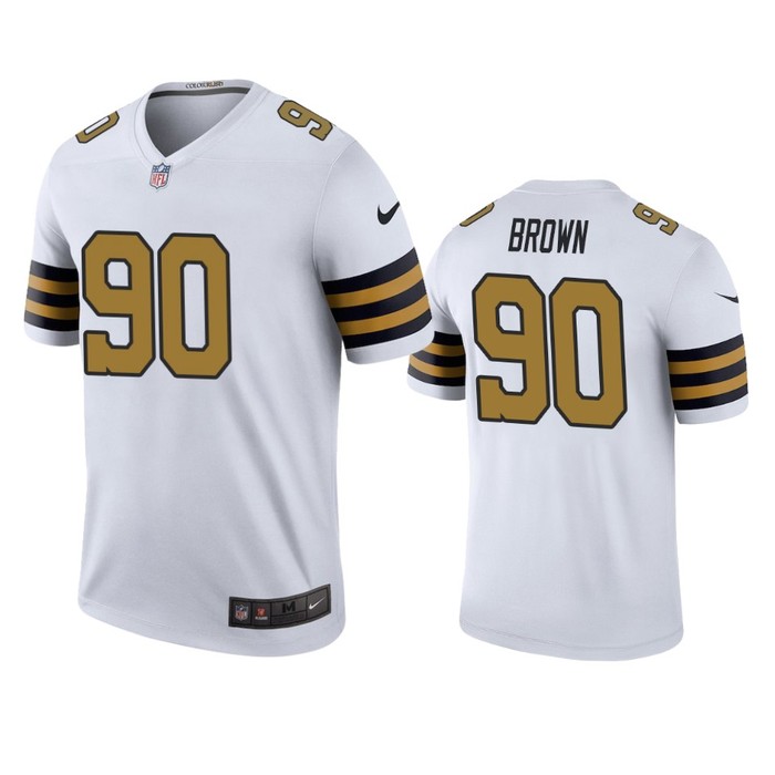 New Orleans Saints #90 Malcom Brown White Color Rush Legend Jersey - Men