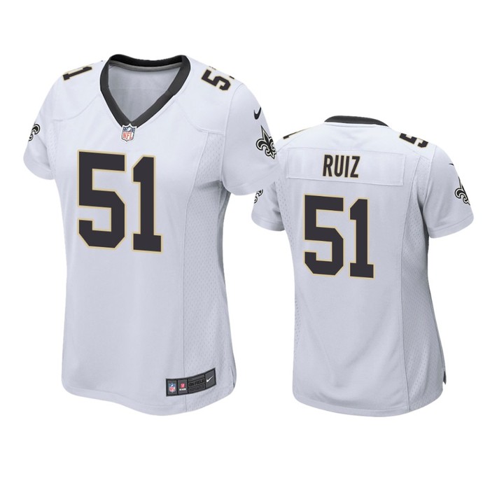 New Orleans Saints Cesar Ruiz White 2020 Nfl Draft Game Jersey