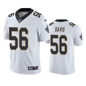 New Orleans Saints Demario Davis White 100th Season Vapor Limited Jersey