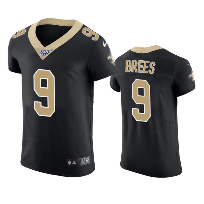 New Orleans Saints Drew Brees Black 100th Season Vapor Elite Jersey