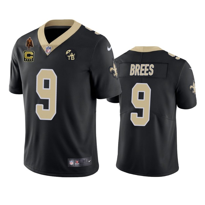 New Orleans Saints Drew Brees Black Tom Benson Man-of-year Captaincy Limited Jersey