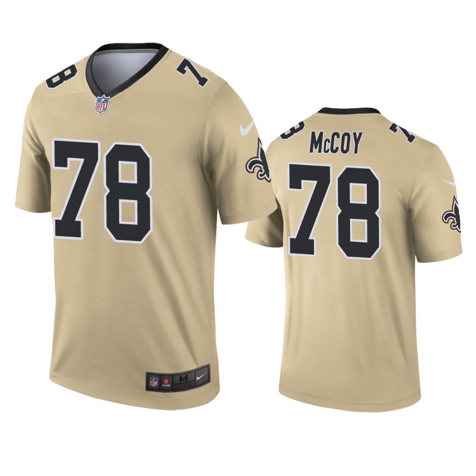 New Orleans Saints Erik Mccoy Gold Inverted Legend Jersey - Cocomos