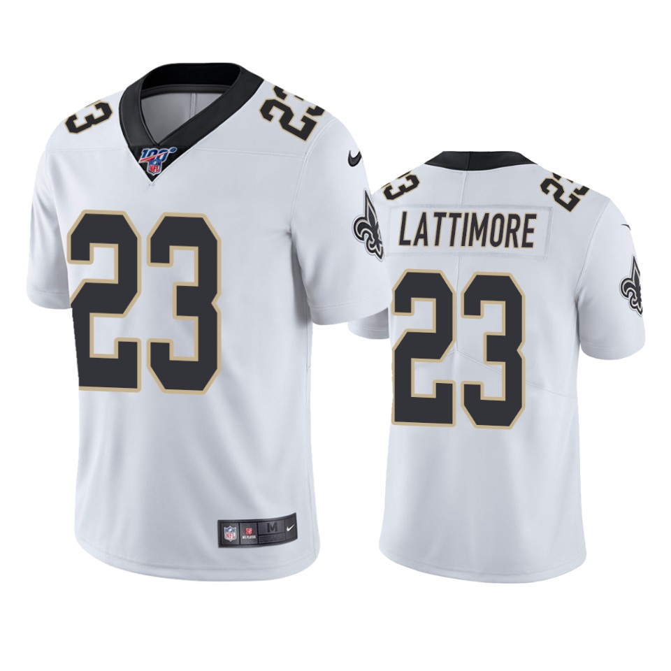 New Orleans Saints Marshon Lattimore White 100th Season Vapor Limited Jersey - Cocomos