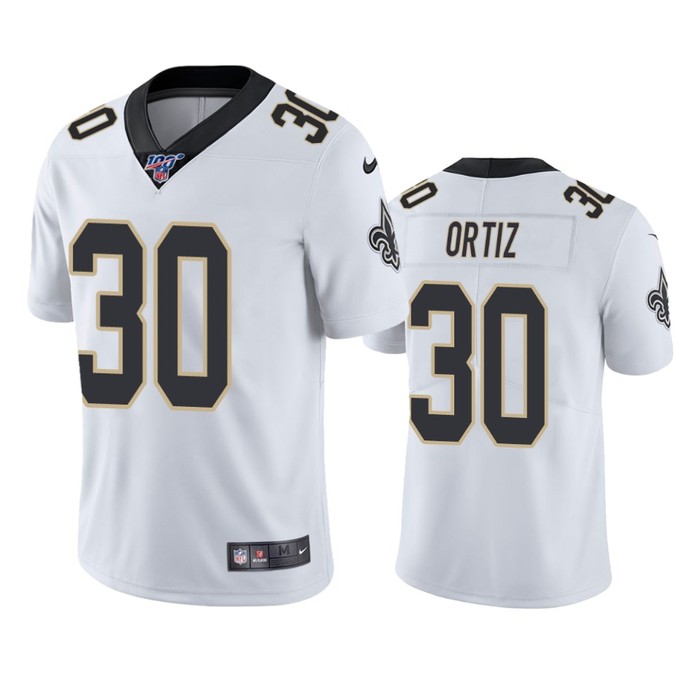 New Orleans Saints Ricky Ortiz White 100th Season Vapor Limited Jersey