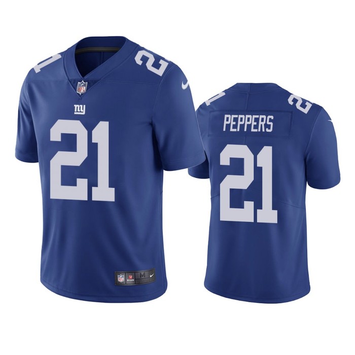 New York Giants #21 Jabrill Peppers Royal Vapor Untouchable Limited Jersey