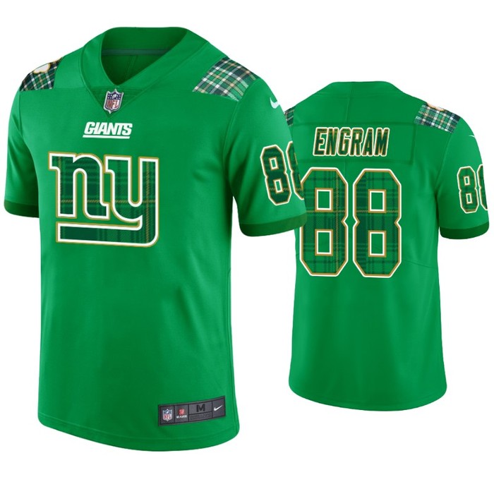 New York Giants #88 Evan Engram Jersey St. Patricks Day Kelly Green Lucky - Men