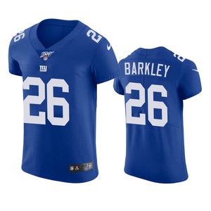 New York Giants Saquon Barkley Royal 100th Season Vapor Elite Jersey