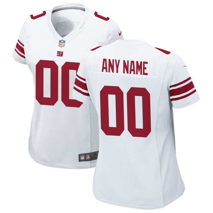 New York Giants Womens Custom Game Jersey - White Custom Jerseys Nfl