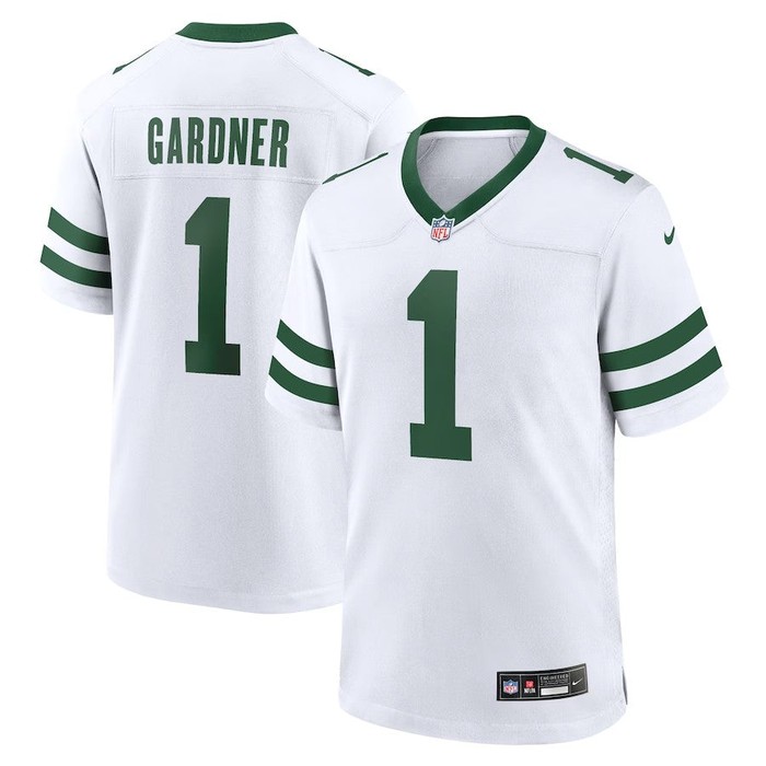 New York Jets #1 Ahmad Sauce Gardner Legacy Player Game Jersey - White - Cocomos