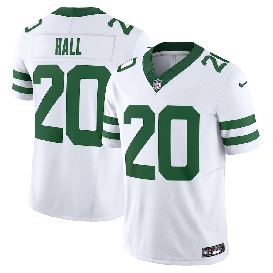 New York Jets #20 Breece Hall Legacy Vapor Fuse Limited Jersey - White - Cocomos