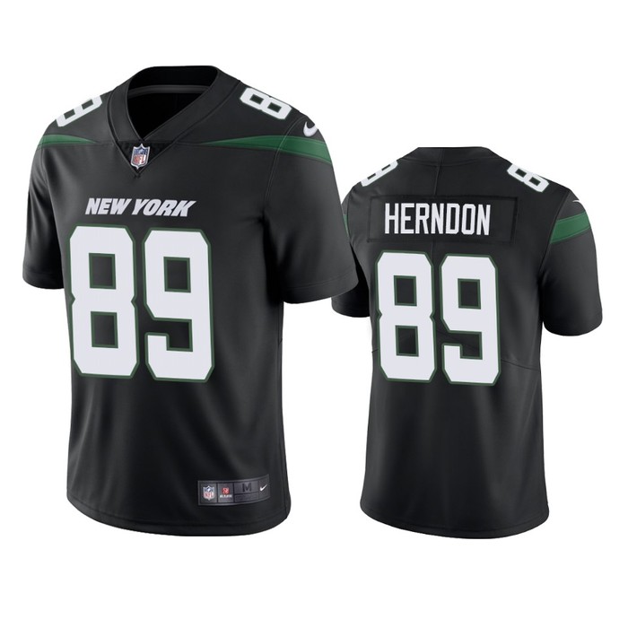 New York Jets #89 Chris Herndon Black Vapor Untouchable Limited Jersey - Mens