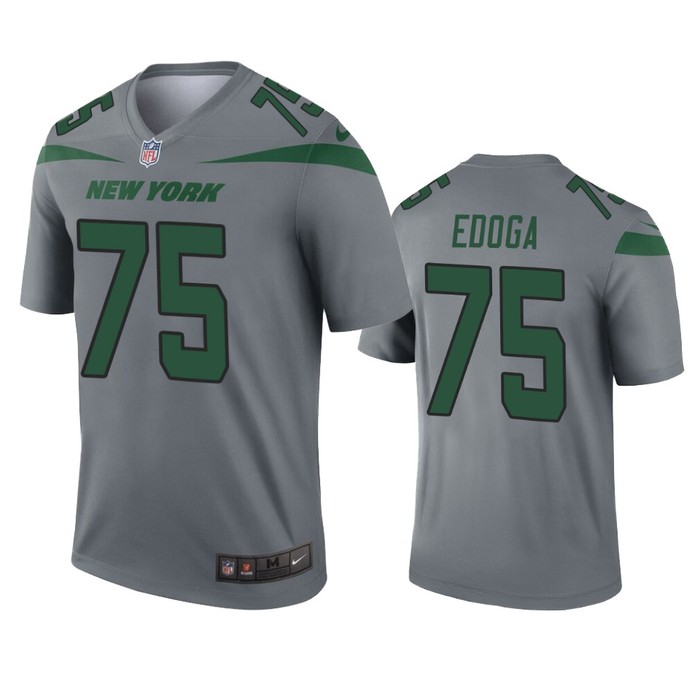 New York Jets Chuma Edoga Gray Inverted Legend Jersey