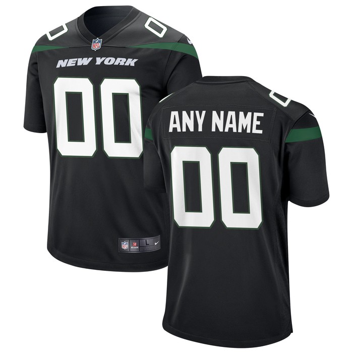 New York Jets Custom Game Jersey - Black Custom Jerseys Nfl