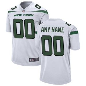 New York Jets Custom Game Jersey - White Custom Jerseys Nfl