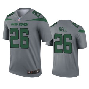 New York Jets Leveon Bell Gray Inverted Legend Jersey