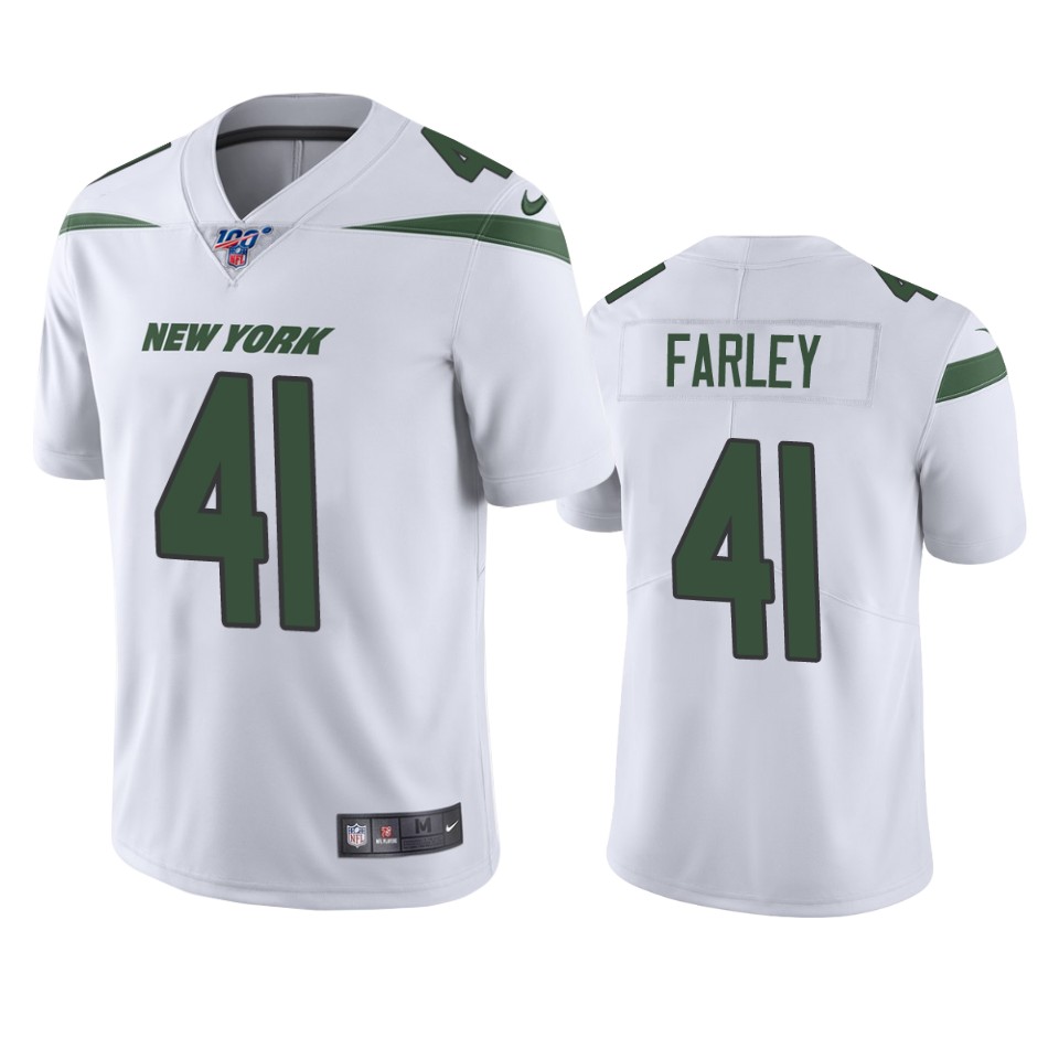 New York Jets Matthias Farley White 100th Season Vapor Limited Jersey - Cocomos