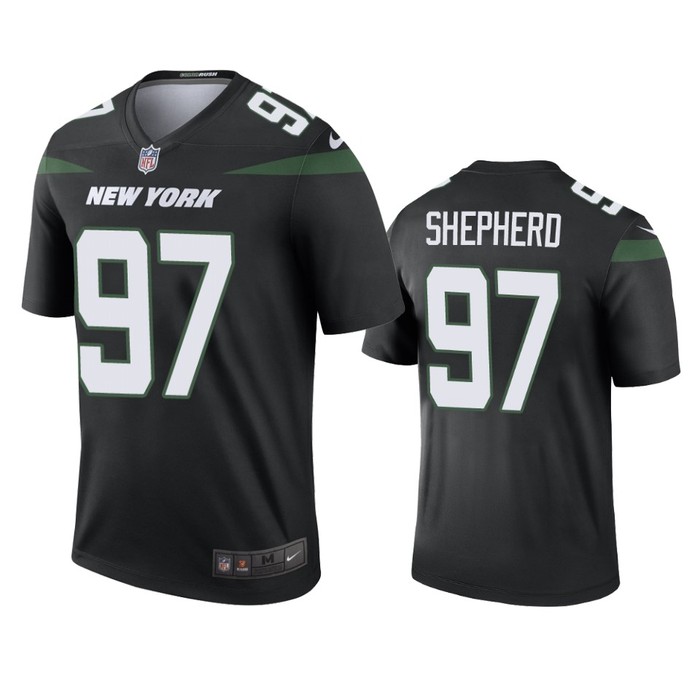 New York Jets Nathan Shepherd Black 2019 Color Rush Legend Jersey - Mens