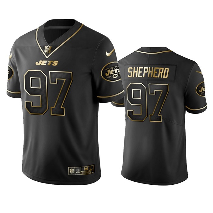 New York Jets Nathan Shepherd Black Golden Edition 2019 Vapor Untouchable Limited Jersey - Mens