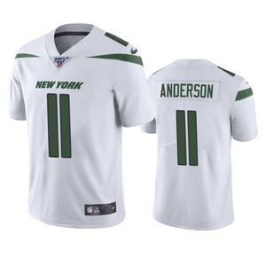 New York Jets Robby Anderson White 100th Season Vapor Limited Jersey