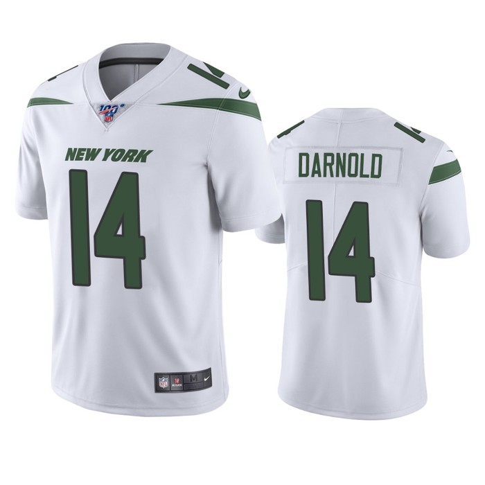 New York Jets Sam Darnold White 100th Season Vapor Limited Jersey