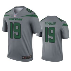 New York Jets Trevor Siemian Gray Inverted Legend Jersey - Cocomos