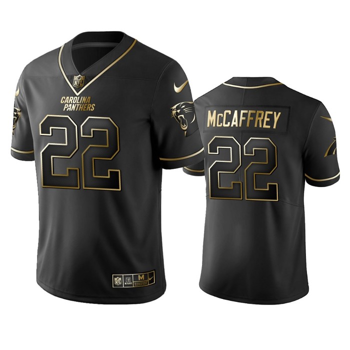 Nfl 100 Christian Mccaffrey Carolina Panthers Black Golden Edition Vapor Untouchable Limited Jersey - Mens