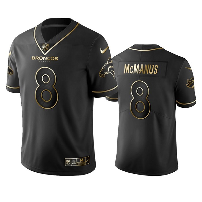 Nfl 100 Commercial Brandon Mcmanus Denver Broncos Black Golden Edition Vapor Untouchable Limited Jersey - Mens