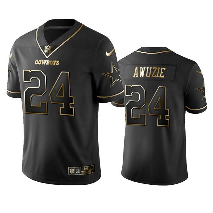 Nfl 100 Commercial Chidobe Awuzie Dallas Cowboys Black Golden Edition Vapor Untouchable Limited Jersey - Mens