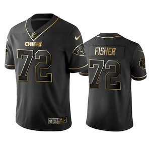 Nfl 100 Commercial Eric Fisher Kansas City Chiefs Black Golden Edition Vapor Untouchable Limited Jersey - Mens