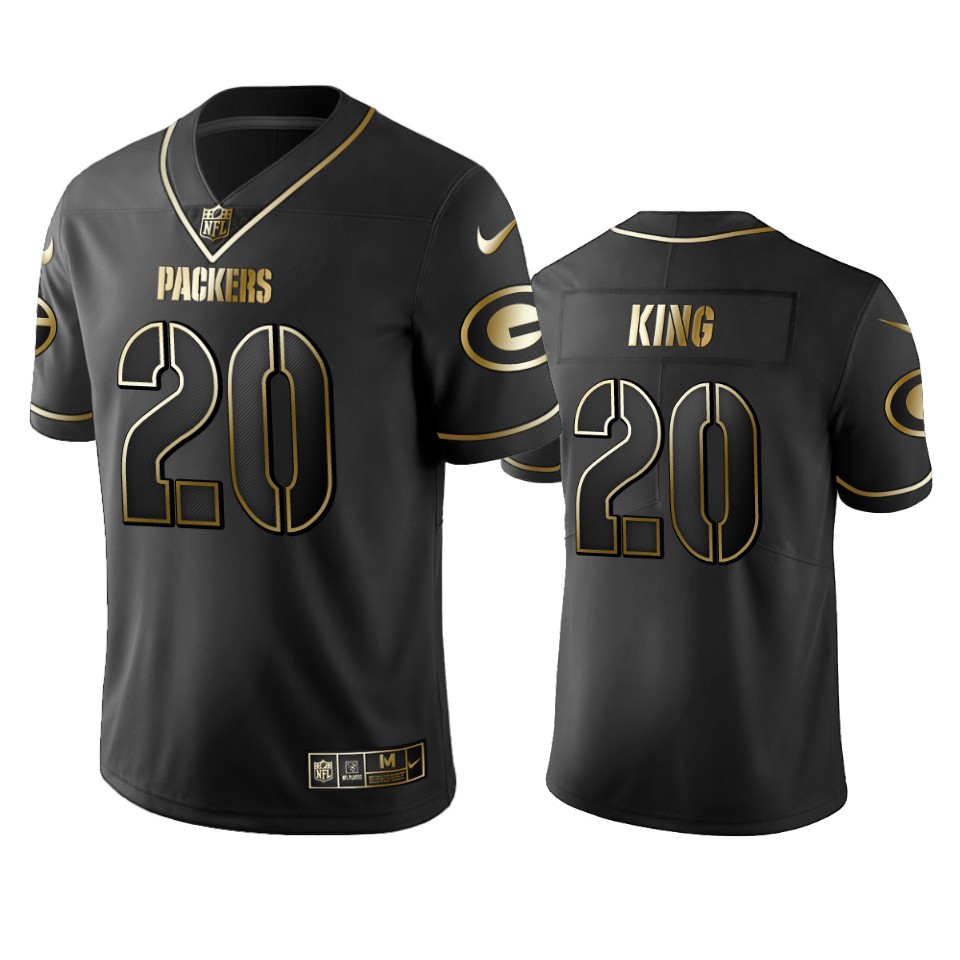 Nfl 100 Commercial Kevin King Green Bay Packers Black Golden Edition Vapor Untouchable Limited Jersey - Mens - Cocomos