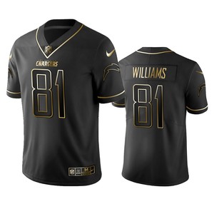 Nfl 100 Commercial Mike Williams Los Angeles Chargers Black Golden Edition Vapor Untouchable Limited Jersey - Mens