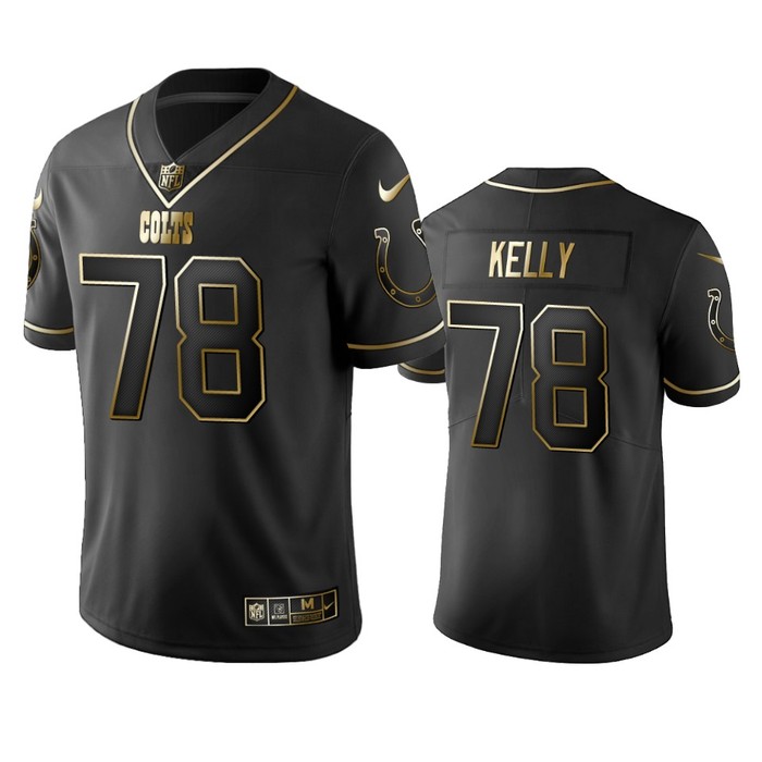 Nfl 100 Commercial Ryan Kelly Indianapolis Colts Black Golden Edition Vapor Untouchable Limited Jersey - Mens