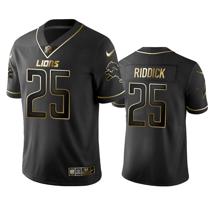 Nfl 100 Commercial Theo Riddick Detroit Lions Black Golden Edition Vapor Untouchable Limited Jersey - Mens