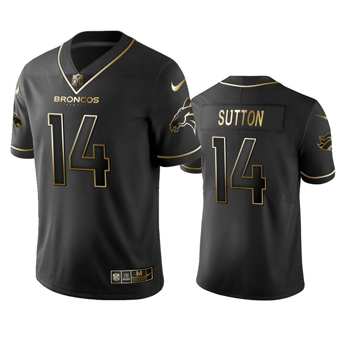 Nfl 100 Courtland Sutton Denver Broncos Black Golden Edition Vapor Untouchable Limited Jersey - Mens