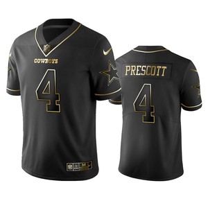 Nfl 100 Dak Prescott Dallas Cowboys Black Golden Edition Vapor Untouchable Limited Jersey - Mens