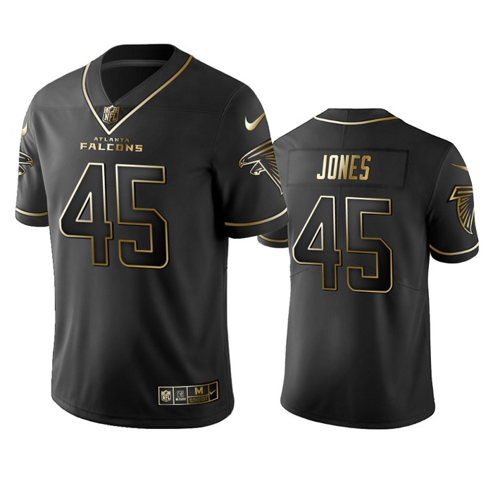 Nfl 100 Deion Jones Atlanta Falcons Black Golden Edition Vapor Untouchable Limited Jersey - Mens