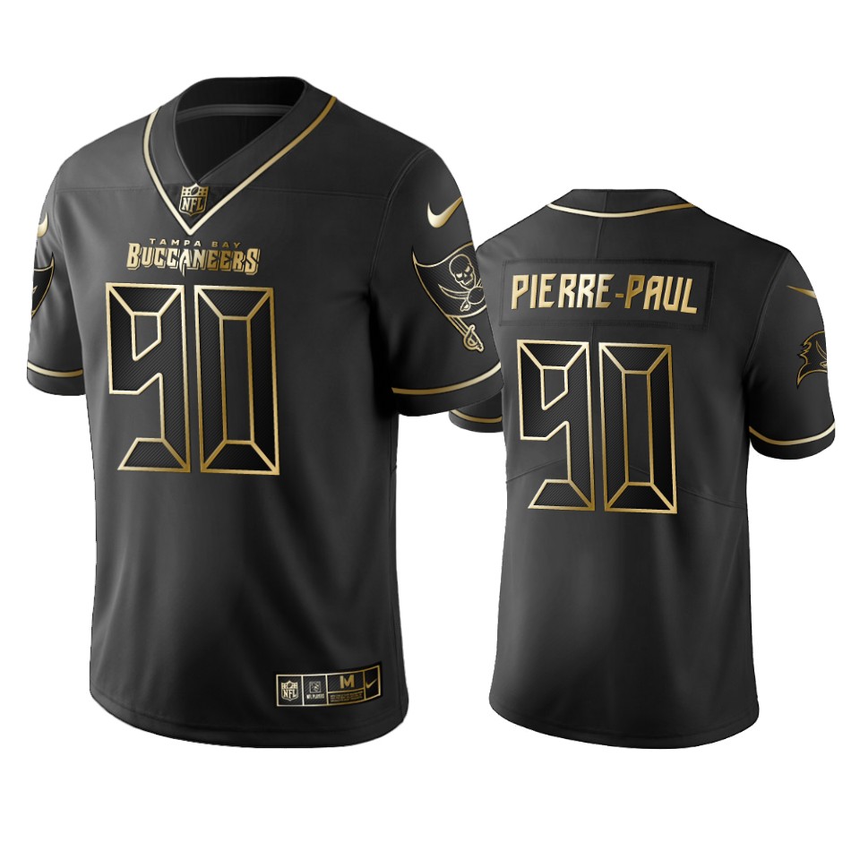 Nfl 100 Jason Pierre-paul Tampa Bay Buccaneers Black Golden Edition Vapor Untouchable Limited Jersey - Mens - Cocomos