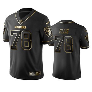 Nfl 100 Justin Ellis Oakland Raiders Black Golden Edition Vapor Untouchable Limited Jersey - Mens