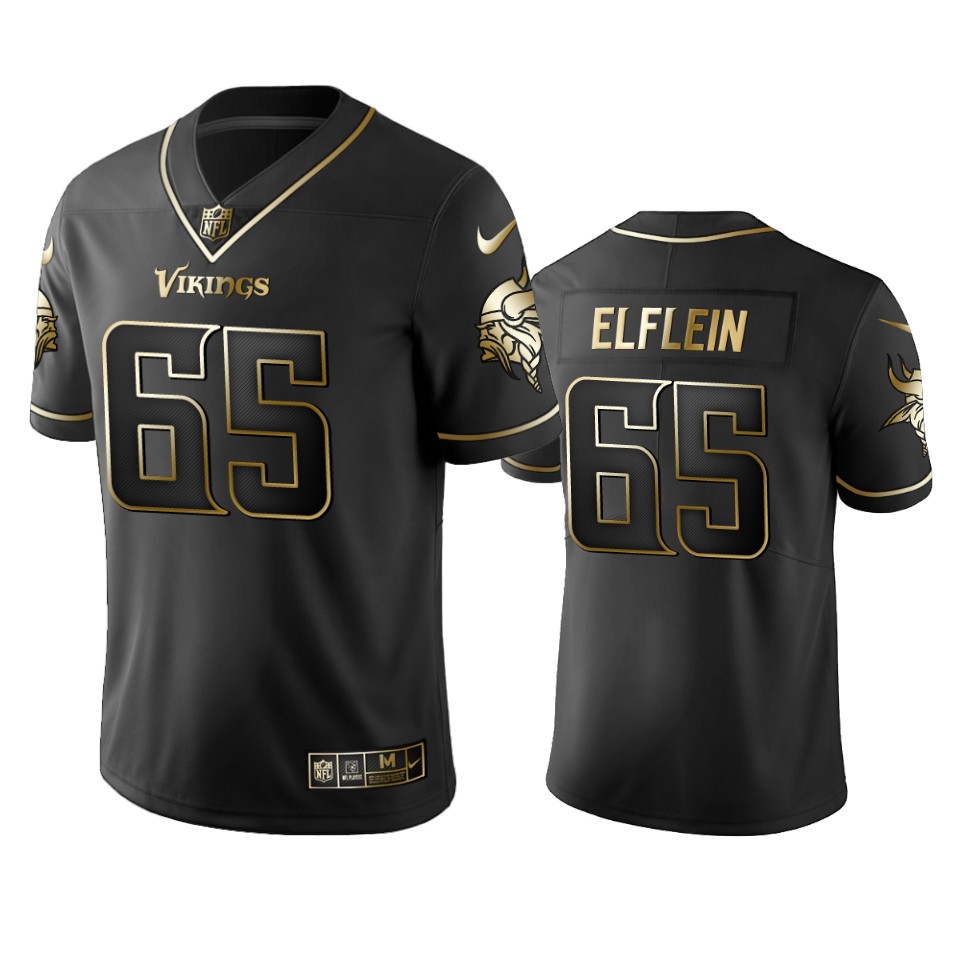 Nfl 100 Pat Elflein Minnesota Vikings Black Golden Edition Vapor Untouchable Limited Jersey - Mens - Cocomos